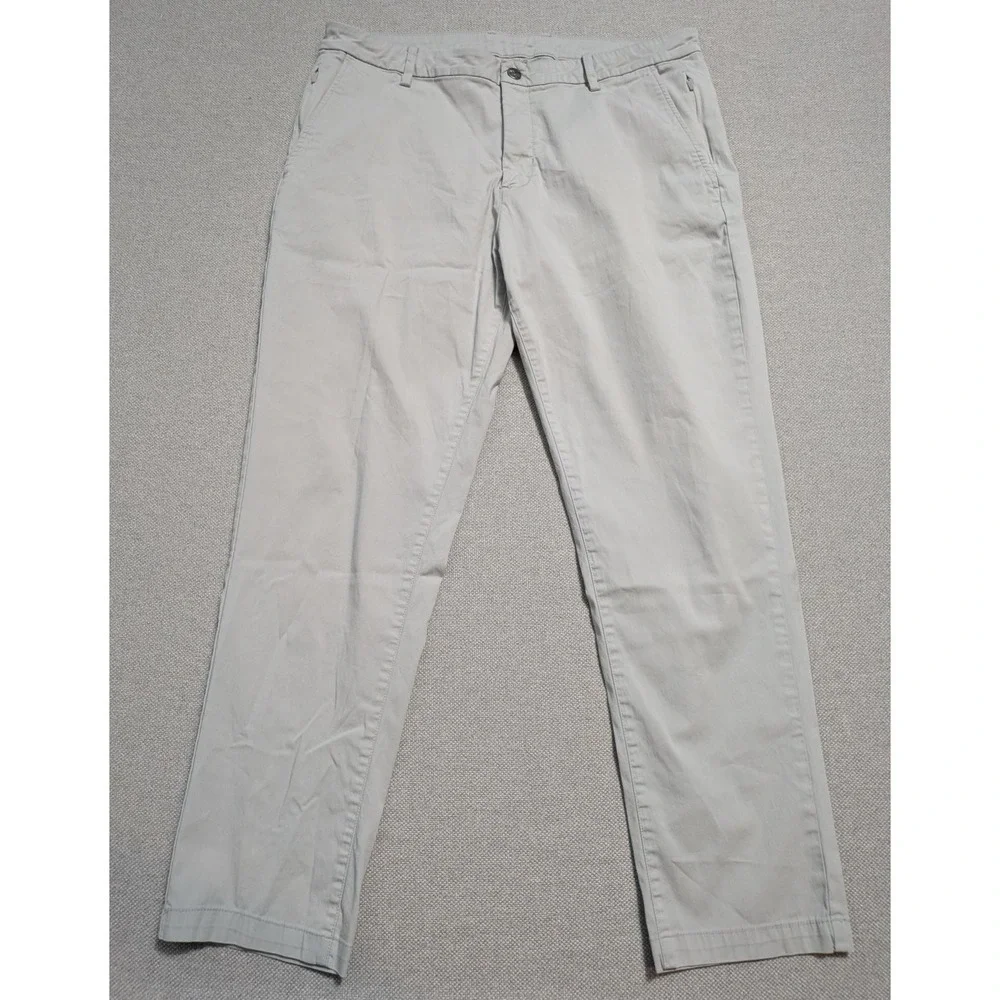 Birddogs Pants Men's Stone 36x32 Cotton Blend Stretch Chino Golf Travel